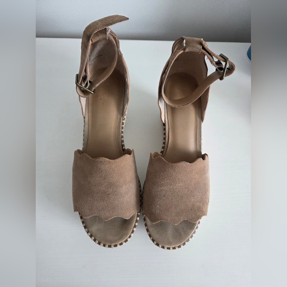 Crown Vintage Tan Suede Women's Platform Espadrille Sandals